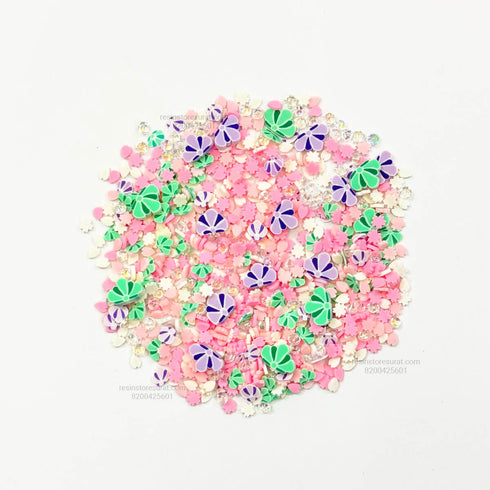 Flower Shell and diamond Polymer Chips